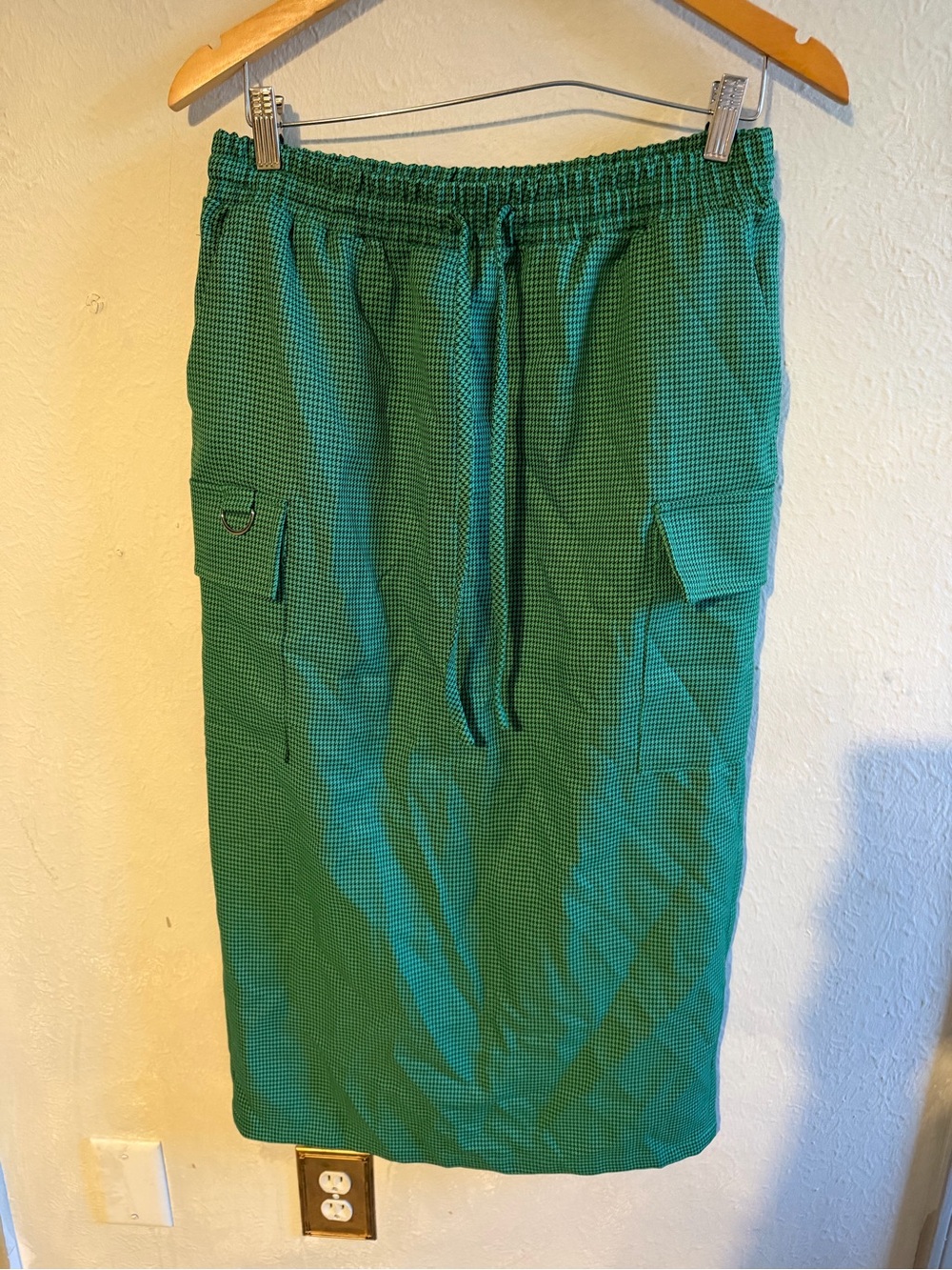 Anthropologie Green Midi Cargo Skirt